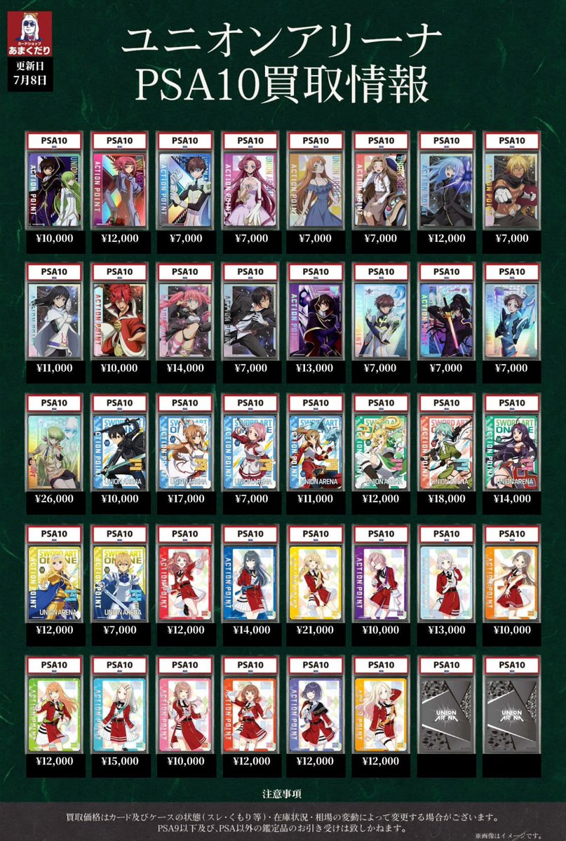 3⃣ユニオンアリーナ PSA10買取 AP