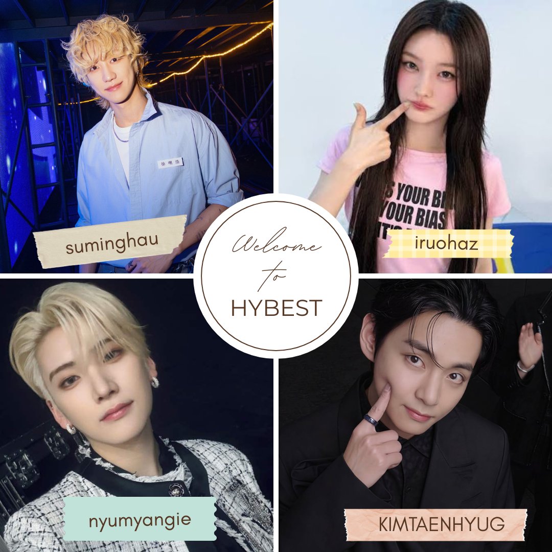HYBESTUDIOVERSE's tweet photo. 💛 Welcome to the HYBEST Family! 🎉 
@iruohaz @nyumyangie @KIMTAENHYUG @suminghau 

We’re so glad to have you here! Enjoy your stay with fellow HYBEST members 🌟

Don’t forget to add #HYBEST to your profile/loc!

Dear kids, let’s give a warm welcome to our new family members https://t.co/XnJFRt0H5B