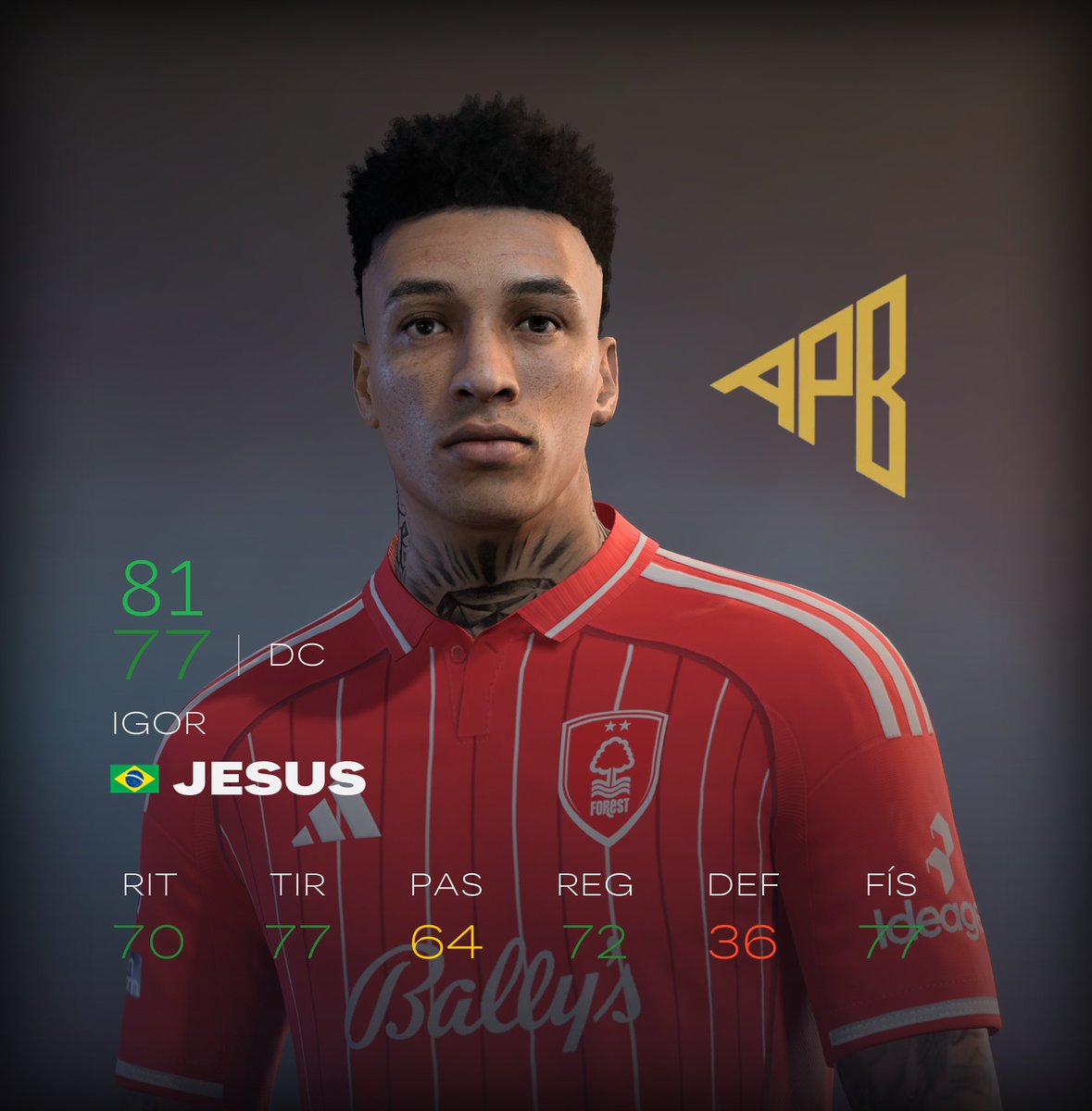 Alx_PolarBear's tweet photo. [EAFC 26] Igor Jesus 🇧🇷

New Member Request fulfilled! ✅

📥Download in my bio

💎Join us &amp; Unlock ALL mods for only $5
❤️Likes, RTs &amp; Shares help a lot!

#FC26 #EAFC26 #fifafaces #FCMods @NFFC @allFCfacemakers @FIFER_Mods https://t.co/lPug75DYTf