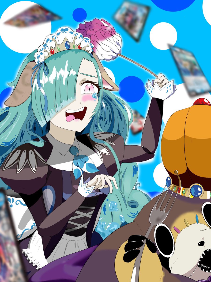 uigurui's tweet photo. 「せっかく綺麗になったのに〜！」
#デュエマ虹アート 
#デュ絵マ https://t.co/xxR9YnSa5z