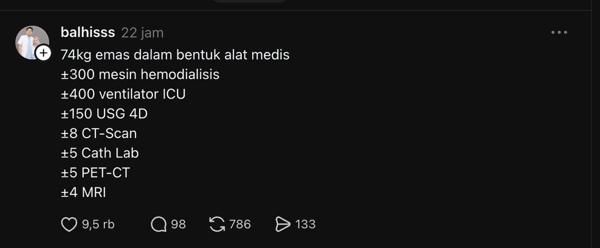 LambeSahamjja's tweet photo. 74 kilo emas dalam bentuk infrastruktur 
- monas 
- Rumah sakit: sekitar 1–2 unit
- Sekolah: sekitar 7–10 unit
- Jembatan besar: sekitar 2–3 unit
-  Jalan raya: sekitar 20–40 km (tergantung jenis jalan)
- Puskesmas: sekitar 20–30 unit
- Rusun sederhana: sekitar 1–2 tower
- Rumah subsidi: sekitar 800–1.000 unit