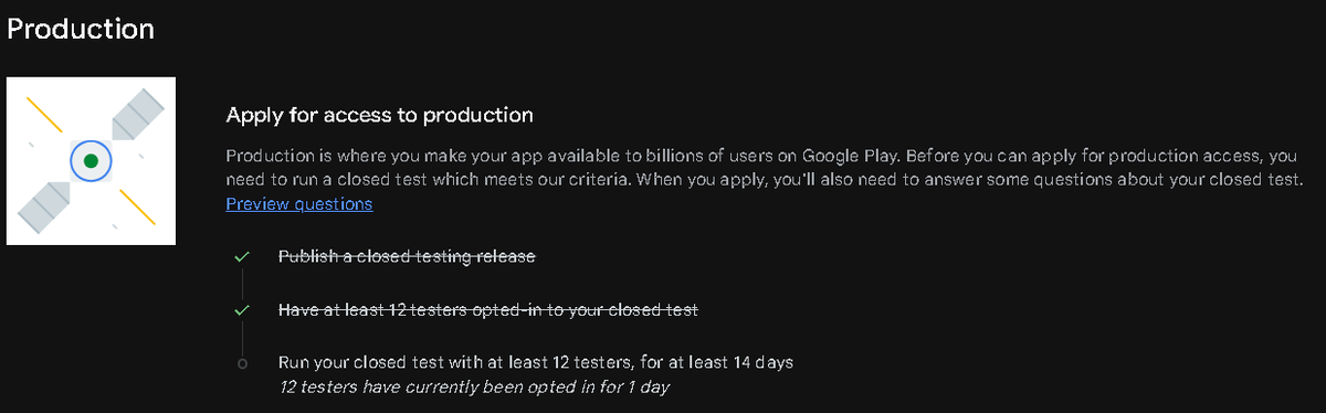 deg_s33233's tweet photo. Google's 12 testers for 14 days policy has created a "test mine, I'll test yours" economy.

Reddit and Discord are full of reciprocal testing with little to zero real feedback.

If the goal is app quality, what exactly is this requirement validating? #AndroidDev #GooglePlay https://t.co/EnhnvlYjMm