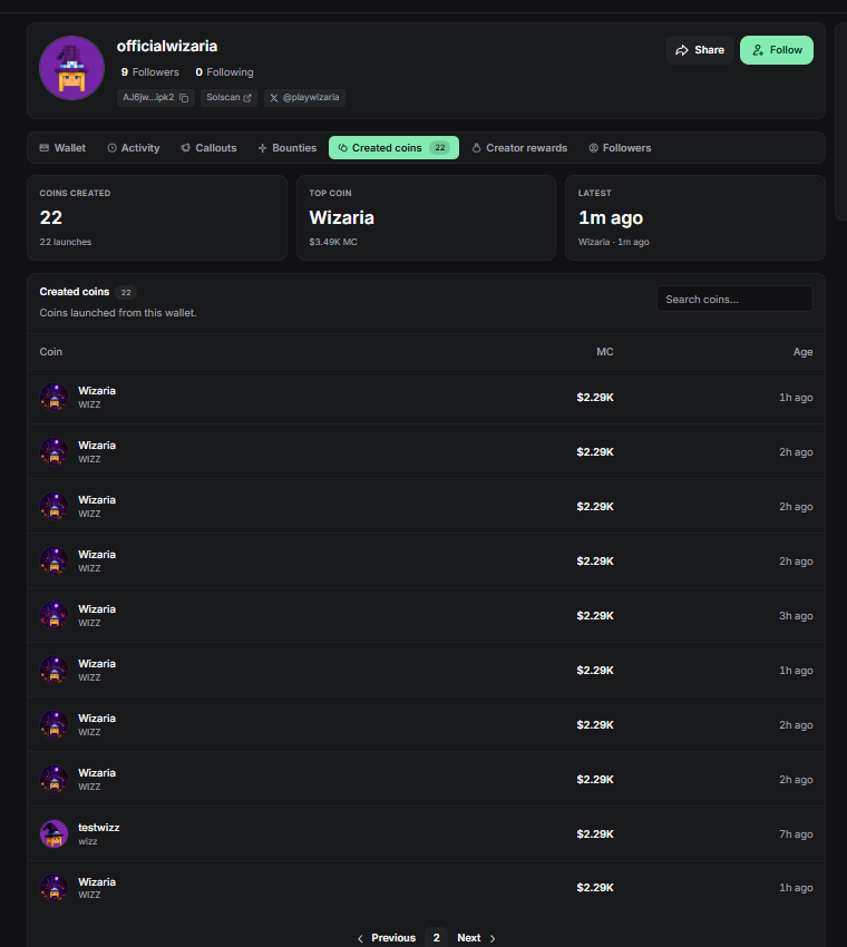 TheResearcherG's tweet photo. Don't touch this shit @playwizaria.

Imagine creating multiple tokens to farm people

and then once you released the game, you immediately did a pump and dump.

rugged the whole discord

and then posted another TWEET saying you are now LIVE with a new CA.

Disgusting! https://t.co/GSv8MsioLY