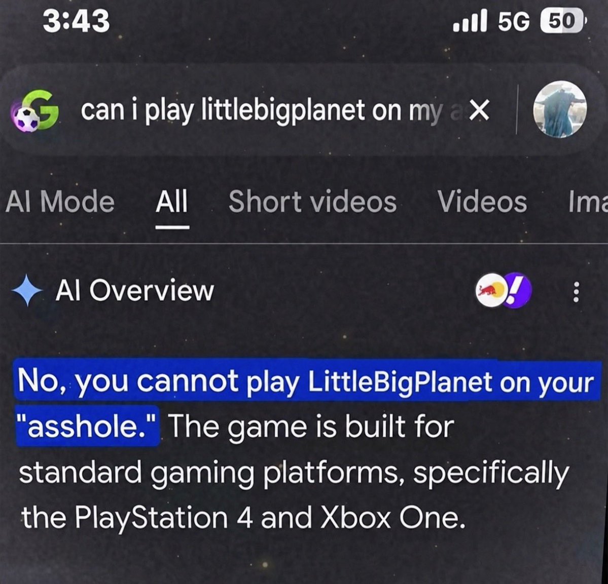 sackboydaily's tweet photo. you don’t tell me what to do, google. https://t.co/YT3XR1TQcl