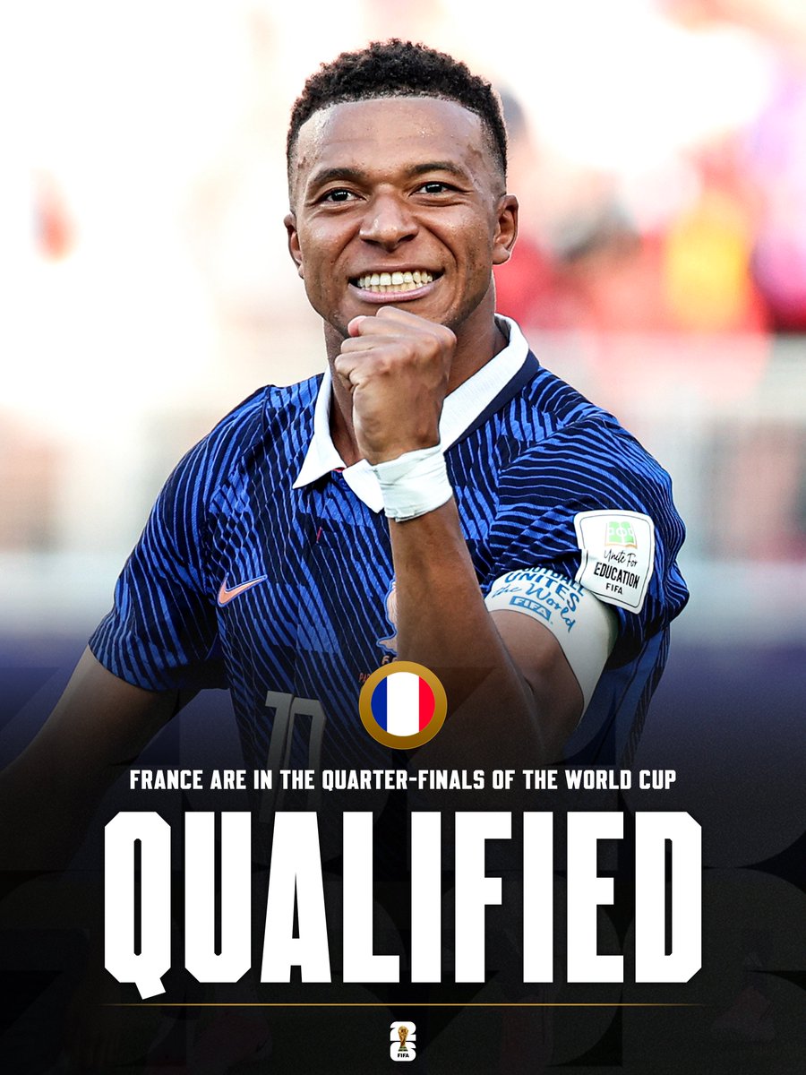 FabrizioRomano's tweet photo. 🚨🇫🇷 OFFICIAL: France qualify for World Cup quarter finals! https://t.co/zLhUZzN2bN