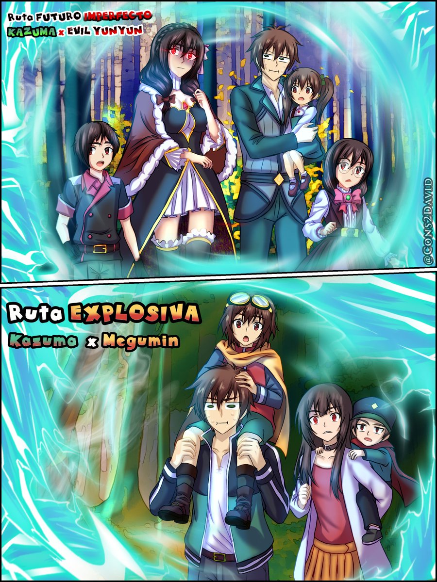 Cons2David's tweet photo. Un cruce entre dos Universos y en ambos #Kazuma va dormir un tiempo en el Sofa

Au de  #Kazumin y Au de EVIL #YunYun (#Yunzuma)

#konosuba #この素晴らしい世界に祝福を #ゆんゆん  #Megumin
#KonoSubarashiiSekaiNiShukufukuWo #Art Comisión por @themasternet_ https://t.co/dxXoukqbSX