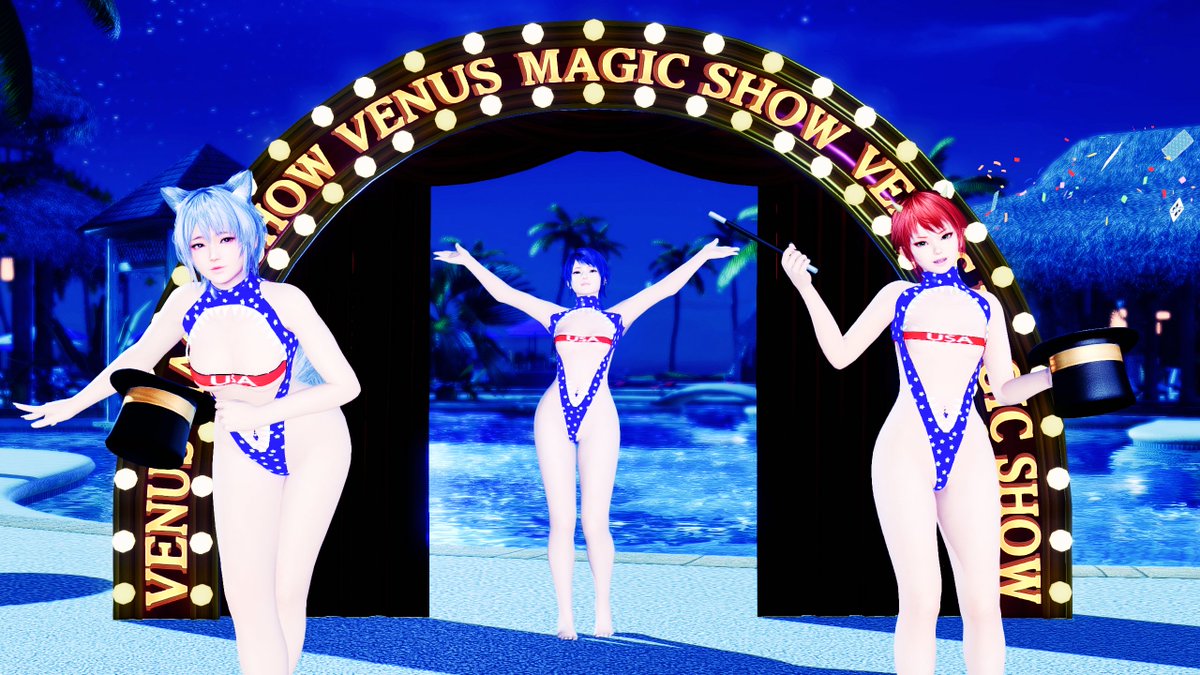 sayamonz's tweet photo. #DOAXVV #Shizuku #しずく #Lobelia #ロベリア #kanna #カンナ #HappyIndependenceDay2026 https://t.co/c08TeLwFIa