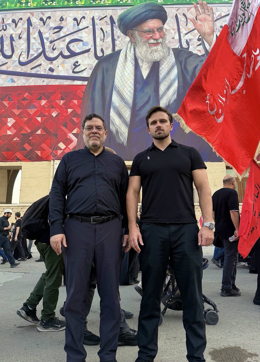 jacksonhinkle's tweet photo. ❤️🇮🇷 I was honored to spend my day with Professor Marandi @s_m_marandi at the last farewell to Sayyed Ali Khamenei https://t.co/T967dNtMya