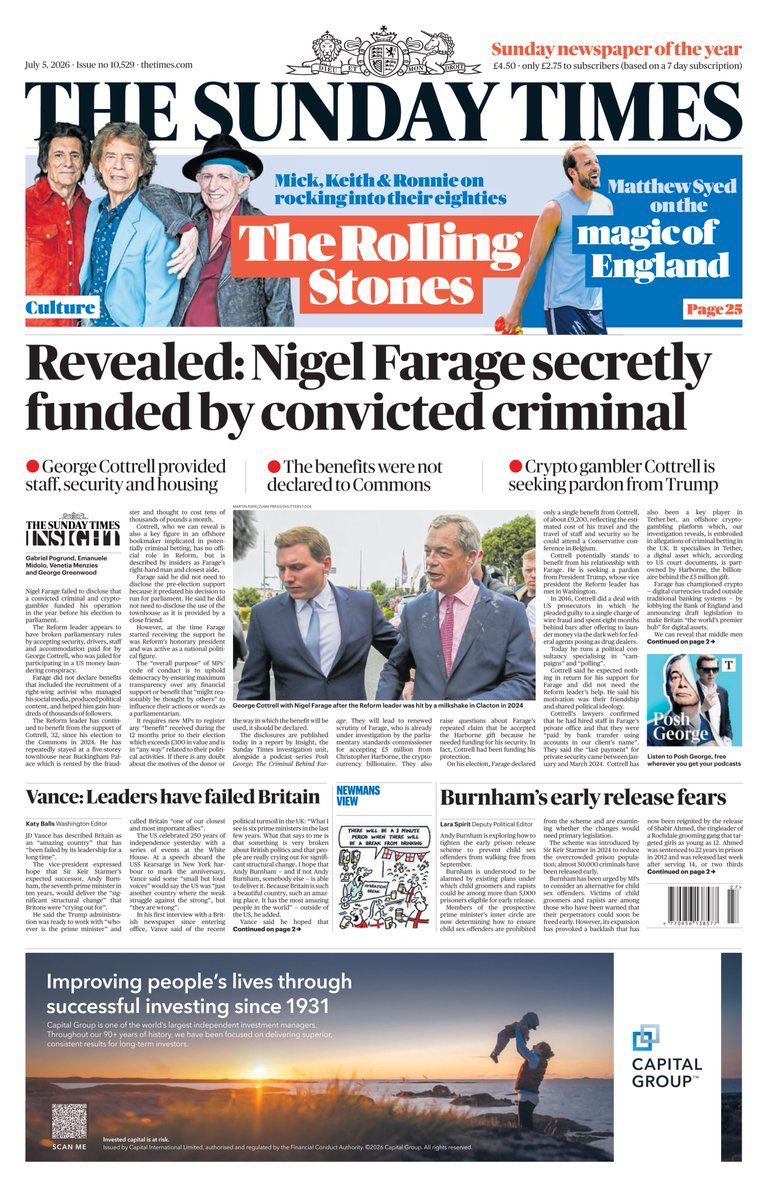 domdyer70's tweet photo. Farage finally making the front pages for all the right reasons https://t.co/DBWWrh2zyl