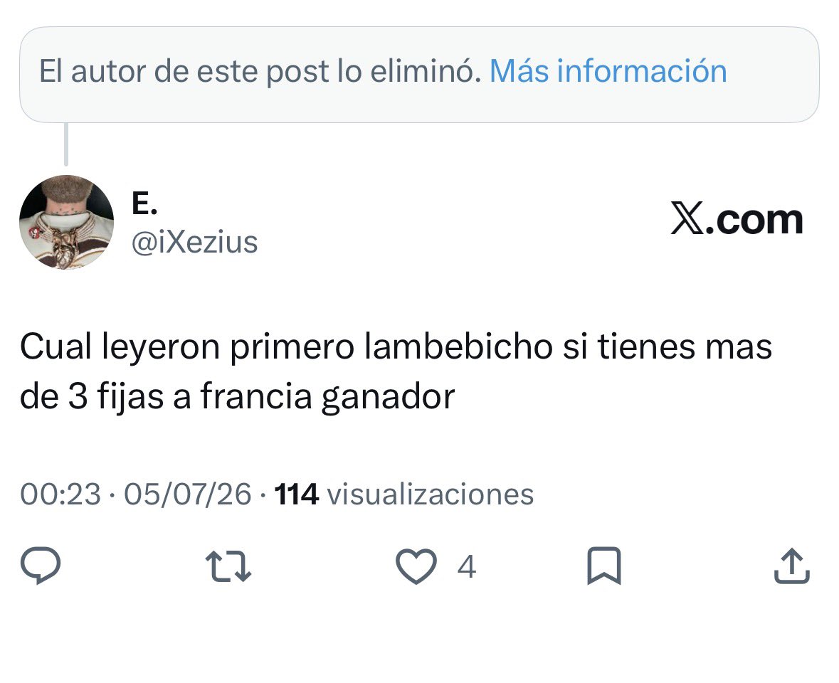 iXezius's tweet photo. @ApuestasCobrich Borraste el post de paraguay AJAJAJAJ https://t.co/no9l5GlIIX