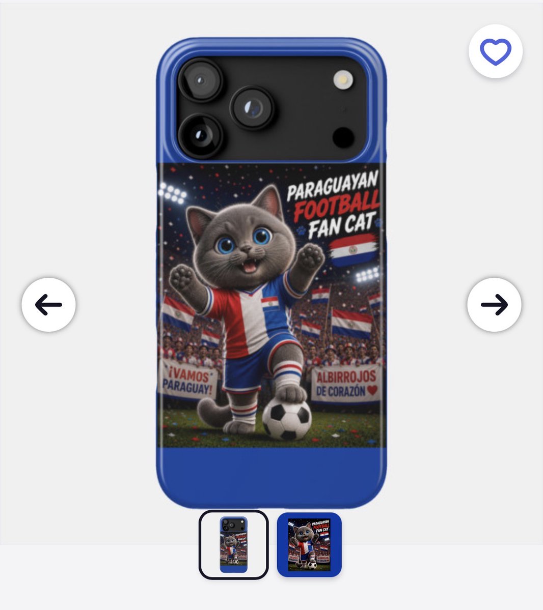 EnisAzap's tweet photo. ⚽😺🇵🇾📱 Paraguayan Football Fan Cat Phone Case
This cat says the phone battery must survive…
The match comes first. Charging can wait. 😹🔋
👉 https://t.co/kZuyWqEubC
#ParaguayanFootball #Football #Paraguay #WorldCup #FIFA2026 #iphoneCase #MeowStory #PhoneCase #iphoneProMax https://t.co/RDHRV835rA