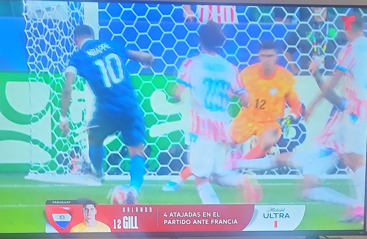 edwindrummers's tweet photo. Perdió #Paraguay otro de la #Conmebol que se queda fuera  de la #CopaFIFA2026 
FINAL
🇵🇾 0-1 🇫🇷
70' ⚽ K. Mbappé (P)
#Telemundo https://t.co/AxE32j5JUf