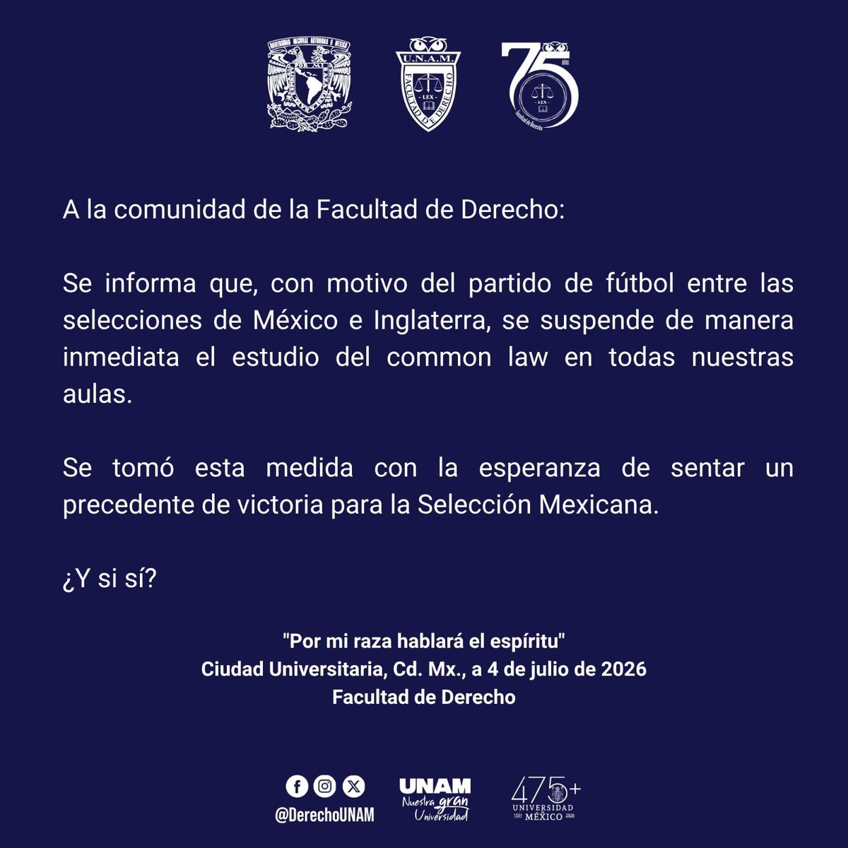 DerechoUNAMmx's tweet photo. ⚖️🇲🇽 ¿Y si sí? 

¡Viva México! ⚖️🎊 https://t.co/IrtyI28SKs