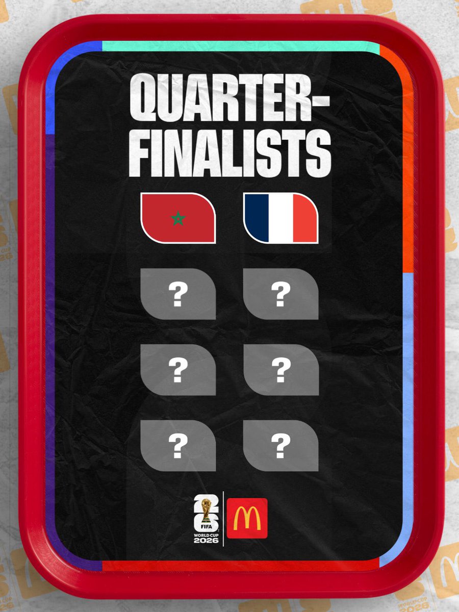 Nsports24's tweet photo. رسمياً 🚨🚨🚨

المنتخبات المتأهلة إلى دور الـ8 من كاس العالم 2026 :

المغرب 🇲🇦 
فرنسا 🇫🇷 

#FIFAWorldCup #Qualified https://t.co/0sB4CQdKS2