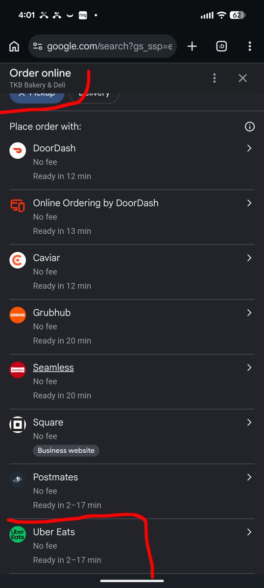 MikeMayron's tweet photo. Just realized #Ubereats no fee for pickup orders is actually costing me $6.79 at this particular restaurant and they're over charging me on tax as well. Any lawyers interested in receipts? Don't trust @UberEats and their hidden fees without verification like me https://t.co/oo5Ih8DIrs