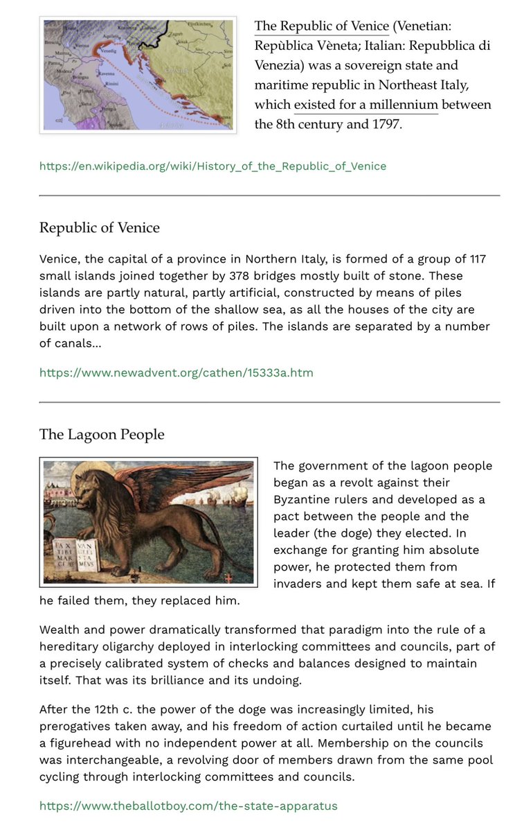 Resmach55's tweet photo. @Kekius_Sage Representative republicanism (democracy lastes 500 years in the Roman republic before the empire decline years. The Venetian republic (democracy) lasted 1100 years &amp; was the most and longest capitalist democracy in world history.  The founders and the English copied these systems https://t.co/AW51w9hLCj