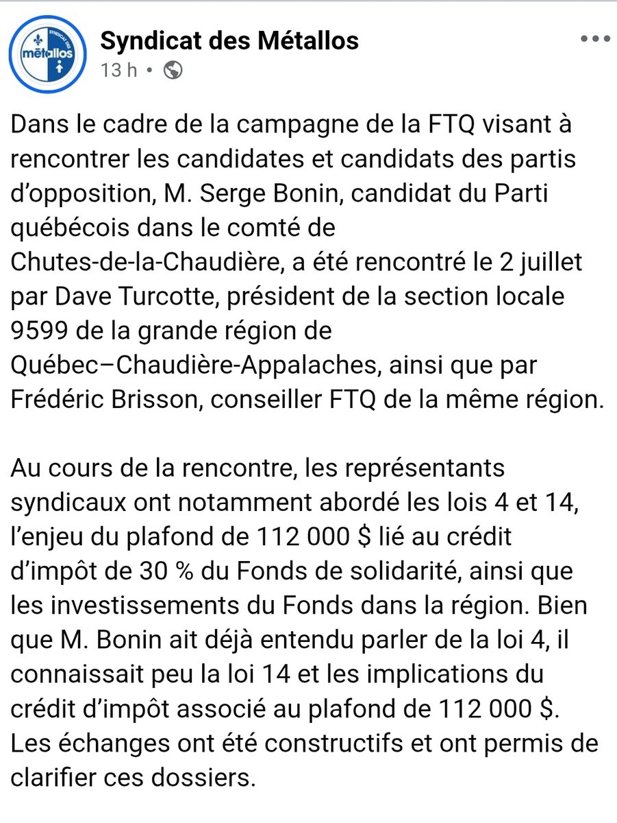 RealDooMDumas's tweet photo. Le PQ et les patrons syndicaux déconnectés de leurs membres...

"la FTQ rencontrera l’ensemble des candidates et candidats du Parti québécois"

La stratégie de Magali Dubaï se poursuit pour intimider et manipuler les vieux partis jusqu'à la soumission devant ses volontés et celle du reste de l'aristocratie syndicale qui ne représente pas leurs membres malgré qu'ils le prétendent.

Ça dure depuis des décennies et c'est les Québécois qui en paient le prix.

Il est temps pour du vrai changement!

Pour tous les Québécois! 
Pour tous les travailleurs. 
Incluant les syndiqués.