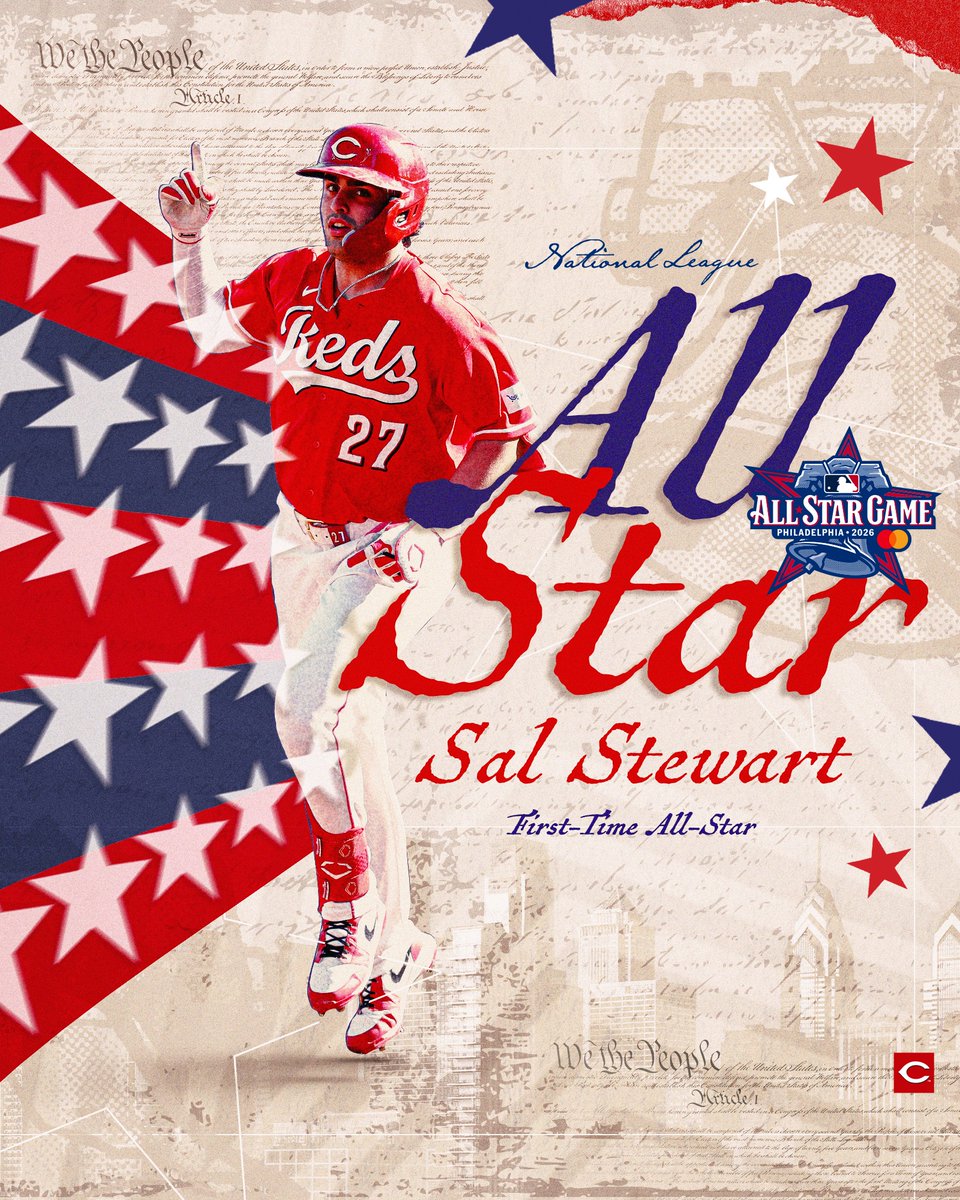 Reds's tweet photo. Salutations, 

Sal Stewart is an All-Star⭐️ https://t.co/xvSHbvach1