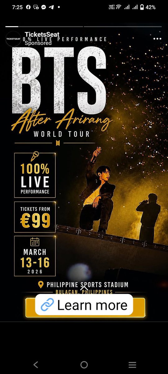 abidocog's tweet photo. What is this? Is this for real? Philippine tickets already sold out?
#ticketnet
#btsarmy
#BTS_ARİRANG
#bts https://t.co/ysFGJOqkzG
