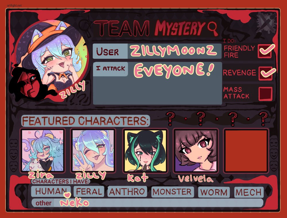 ZillyMoonz's tweet photo. I am on artfight! 😈✨￼
#artfight #artfight2026 https://t.co/1Jao0AT5er