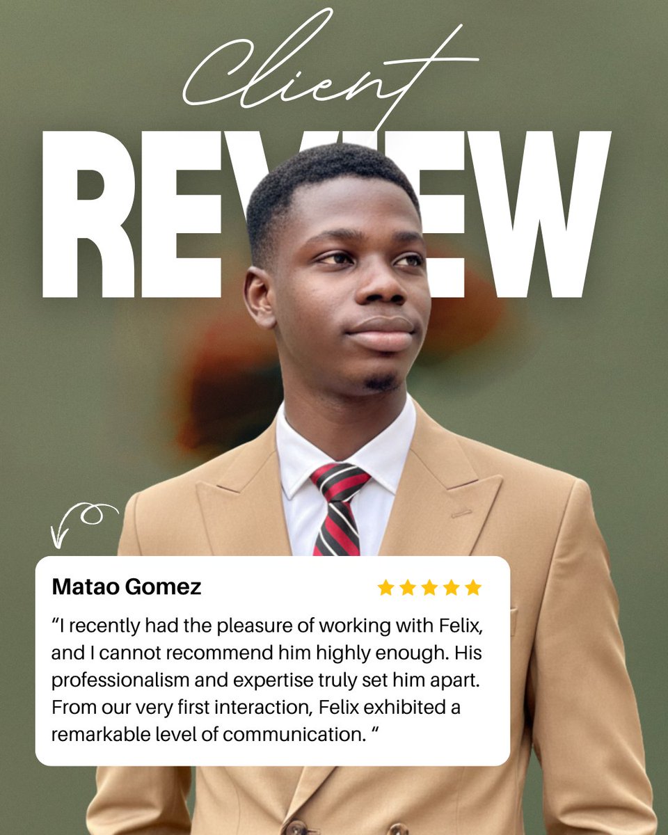 felixtechpro's tweet photo. Woke up to a 5 star review this morning and it made my day.🗣️

This is exactly why I show up fully on every project. 

- Not for the money. 
- For the result.

If you need someone who actually delivers, my DMs are open.

#FelixTechPro #ClientReview #BusinessGrowth #Founder #coach https://t.co/12VwLnml0a