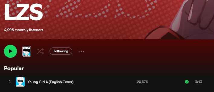 LZSmusic's tweet photo. TYSM FOR 20K STREAMS ON MY COVER OF YOUNG GIRL A ON SPOTIFY!!!

It means the world to me that people are actually listening to it. I have more covers coming out soon! https://t.co/MVrsgbal6X