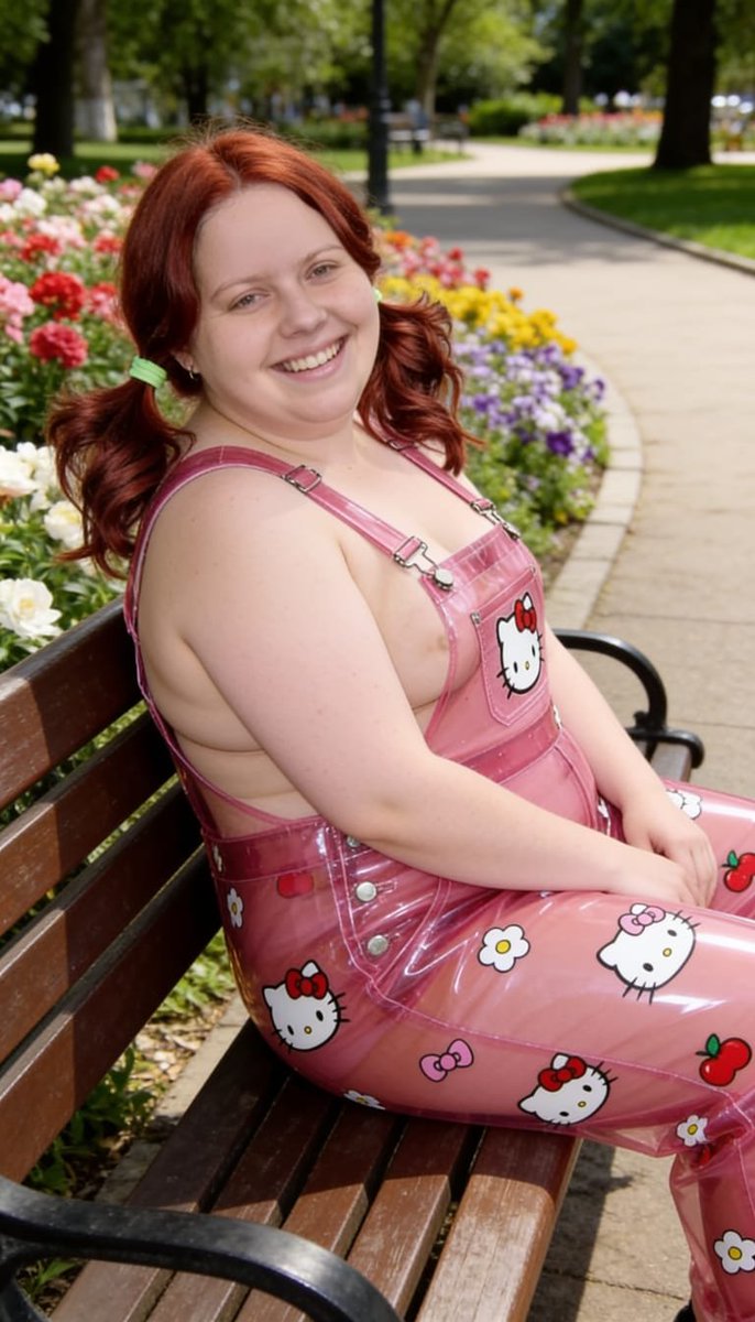 Lizzy1262629's tweet photo. Feeling adorable and playful in my transparent Hello Kitty PVC overalls! ππ± Big smiles on this sunny park bench β¨
#HelloKittyFashion
#HelloKittyOveralls #TransparentPVC #ShinyOutfit #KawaiiStyle #Pigtails #GlossyFashion #AlternativeFashion #CuteOutfit #PVCSet #PlayfulLook #HelloKittyPrint #ShinyPink #KawaiiGirl #ParkVibes #PastelFashion
