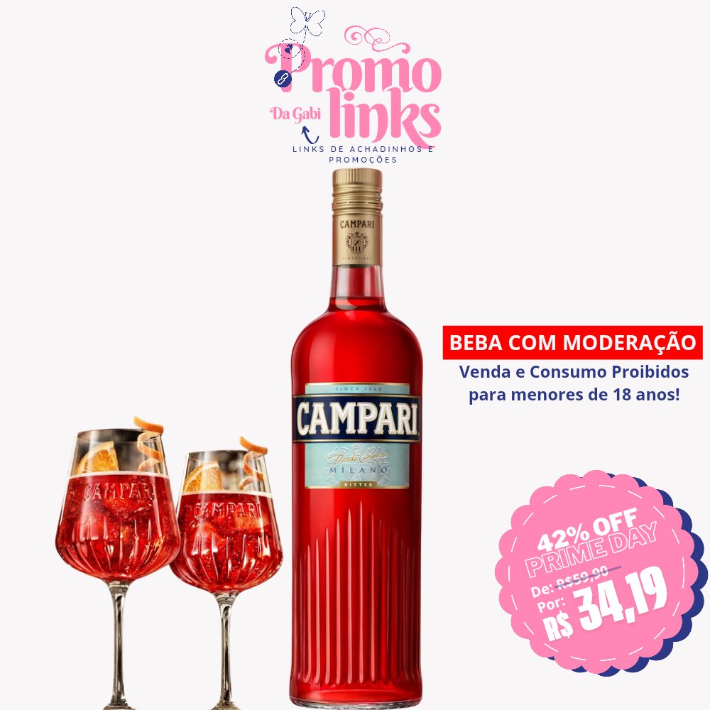 promolinksdagab's tweet photo. [🚨] OFERTA AMAZON PRIME DAY

🍷 Aperitivo Bitter Campari - 748ml
🏷 Com -42% de Desconto!

De: R$ 59,90
Por: R$ 34,19

➡️ COMPRE AQUI:
https://t.co/5nIUvi0xDm https://t.co/uwLUa8Ocb0