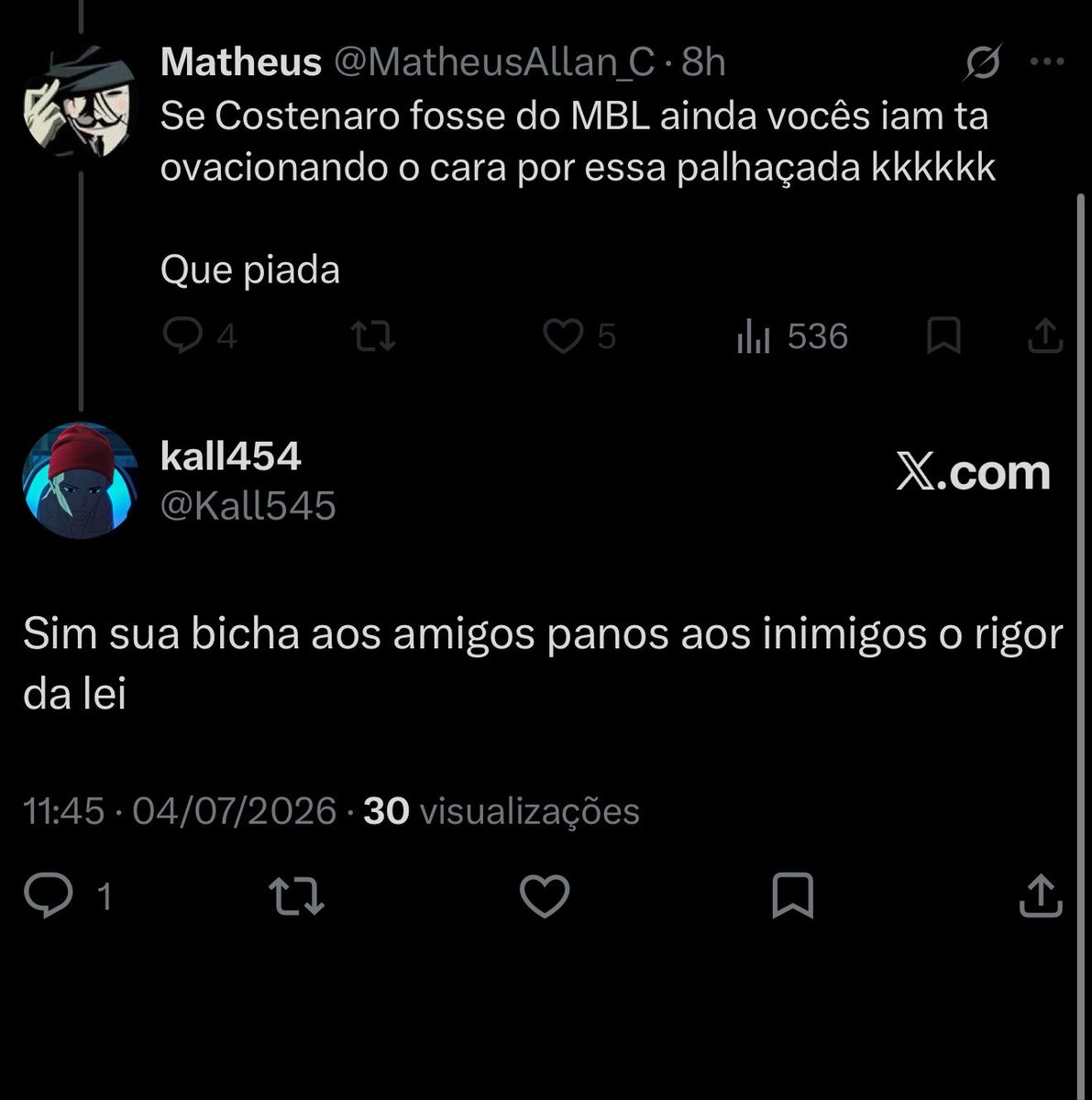 Kall545's tweet photo. @NoSei96703108 @MatheusAllan_C @willianrochapr Essa bicha me bloqueou kkkkkkkkkkkk https://t.co/2Mc1pIloWU