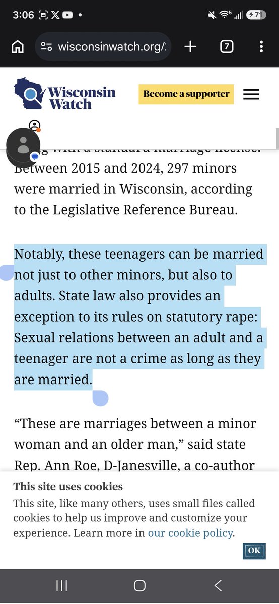 MiRa_faceT's tweet photo. @RCODBD @Ihatesteaksauce @micah_erfan Fun Fact: did you know that in Wisconsin, there's a legal way for an adult to rape a child?  And it's because Republicans, just don't want to get rid. Democrats have been trying for YEARS at this point. It just makes you wonder why they refuse? 

SRC: https://t.co/Q4zW0t6QXB https://t.co/BgVGqAuyHH