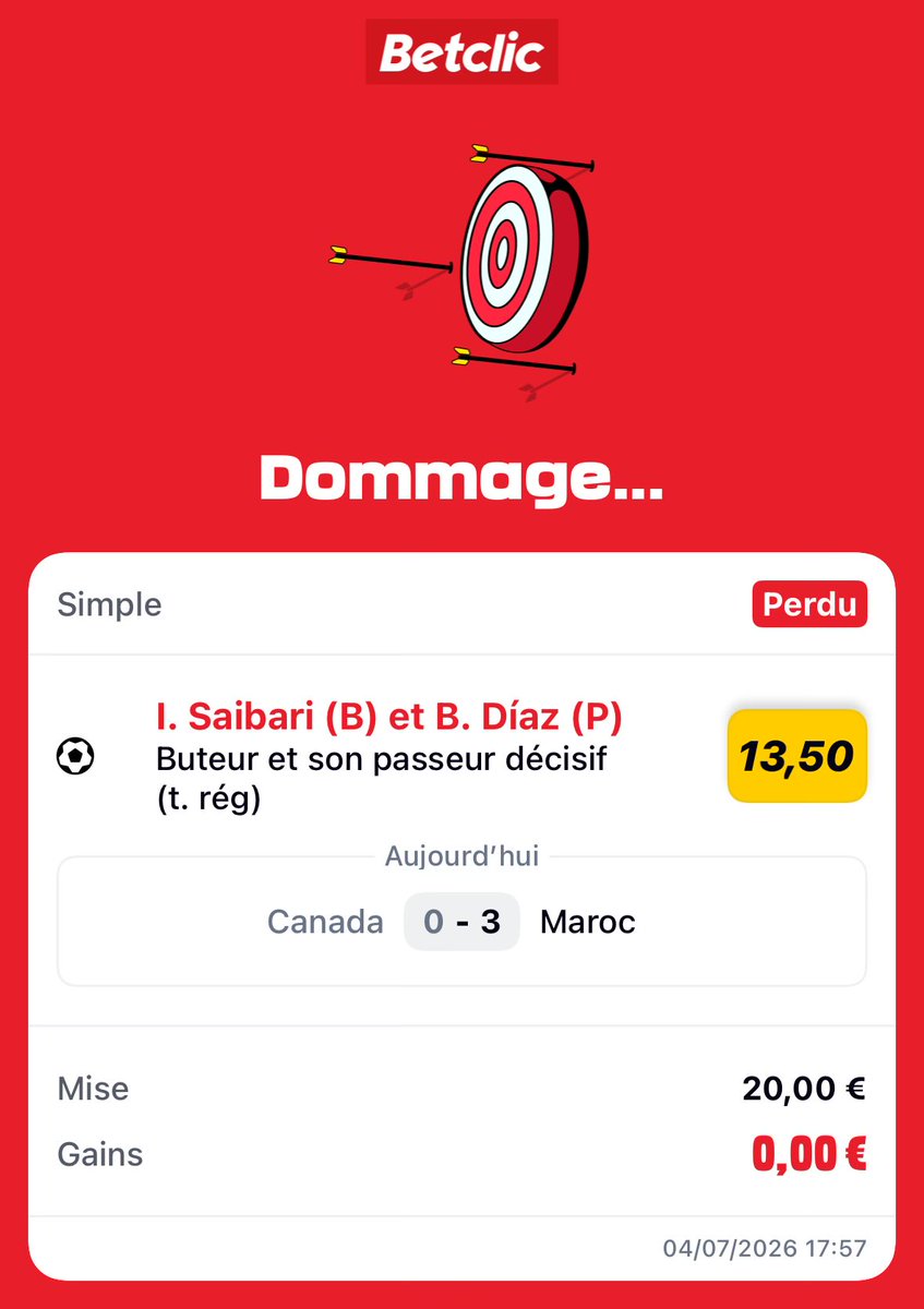 Remyto06's tweet photo. Bonjour @Betclic ce Paris est compté perdant.
Saibari est sortit sur blessure avant la MT ce qui devrait le comptabilisé soit comme remboursé non mais il a été remplacé par Rahimi qui a bien marqué sur une passe de B. Diaz ce qui doit le rendre gagnant ?
@LeBarjotPron @el_libro01 https://t.co/Rdq6pSJB4w