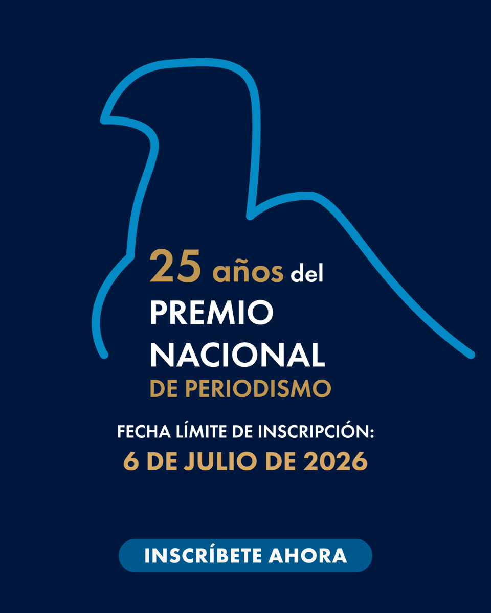 lauammx's tweet photo. 📰¡Tu historia merece ser reconocida!
Las grandes historias comienzan con una pregunta, con una mirada atenta, y la decisión de investigar, comprender y encontrar nuevas formas de llegar a las audiencias.
El Premio Nacional de Periodismo celebra 25 años de reconocer la excelencia periodística. Si tu trabajo informa, investiga e inspira, ¡es momento de compartirlo con el país! 📷 Tienes hasta el 6 de julio de 2026 para inscribir tu trabajo.
Registra tu participación en https://t.co/tz4PMrMrUS