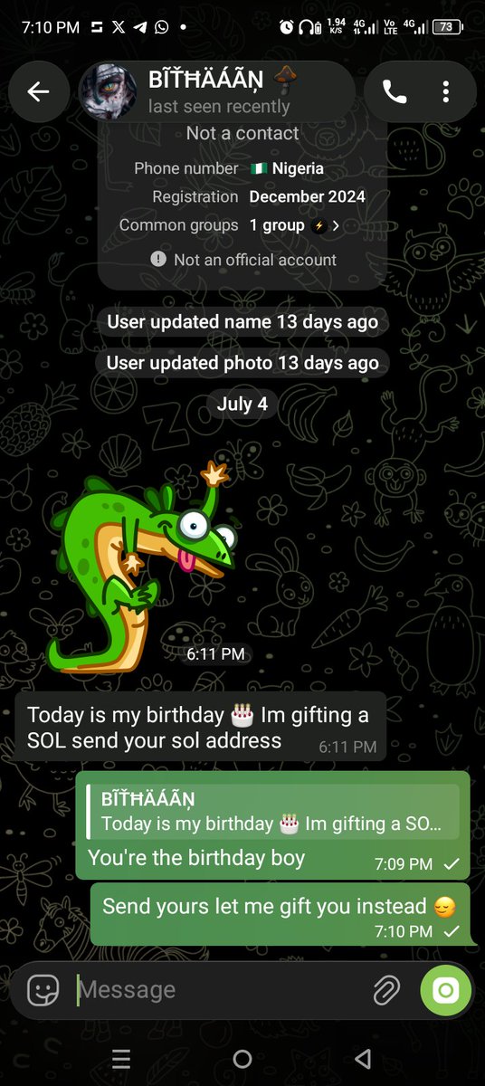 Uundaunted's tweet photo. Before you block that scammer, have some fun first 😂🫠 https://t.co/f2p6OvEHrA