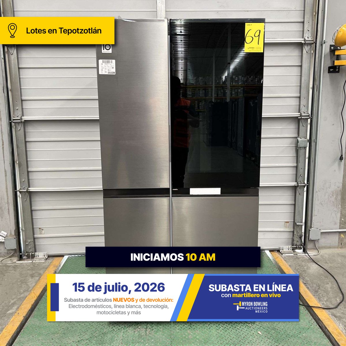 MyronBowling's tweet photo. ¡Renueva tu cocina! Refrigerador LG completamente nuevo disponible en nuestra subasta del 15 de julio. ¡No dejes pasar esta oportunidad! https://t.co/bhchNh7zTa