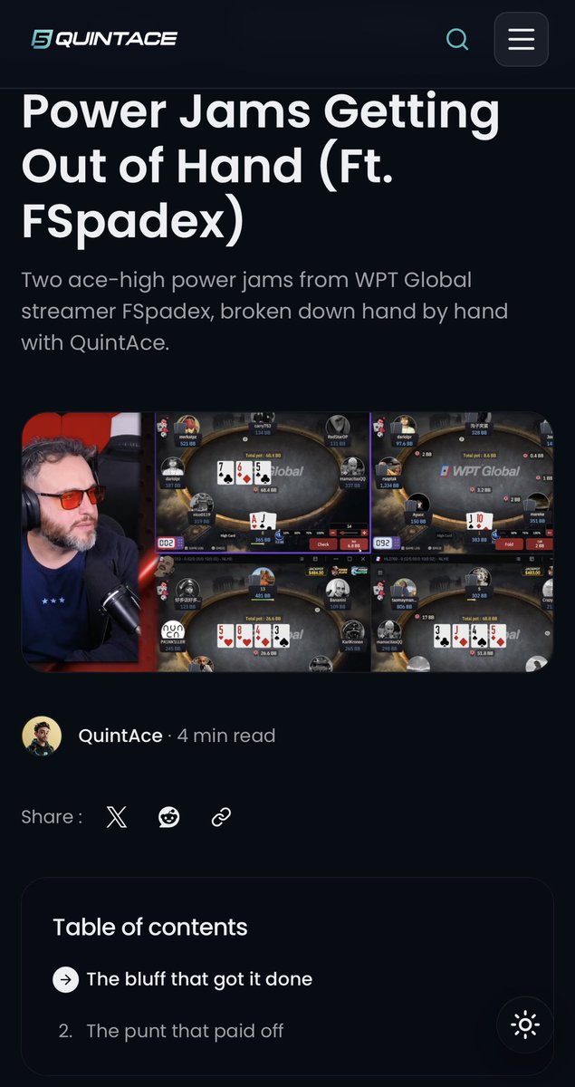 FSpadexx's tweet photo. Análisis de QuintAce! Vamooo

Power Jams Getting Out of Hand (Ft. FSpadex) https://t.co/r3Fa44BxlS

@QuintAceAI @wpt_global @latamwptglobal https://t.co/EWy05vmgQd