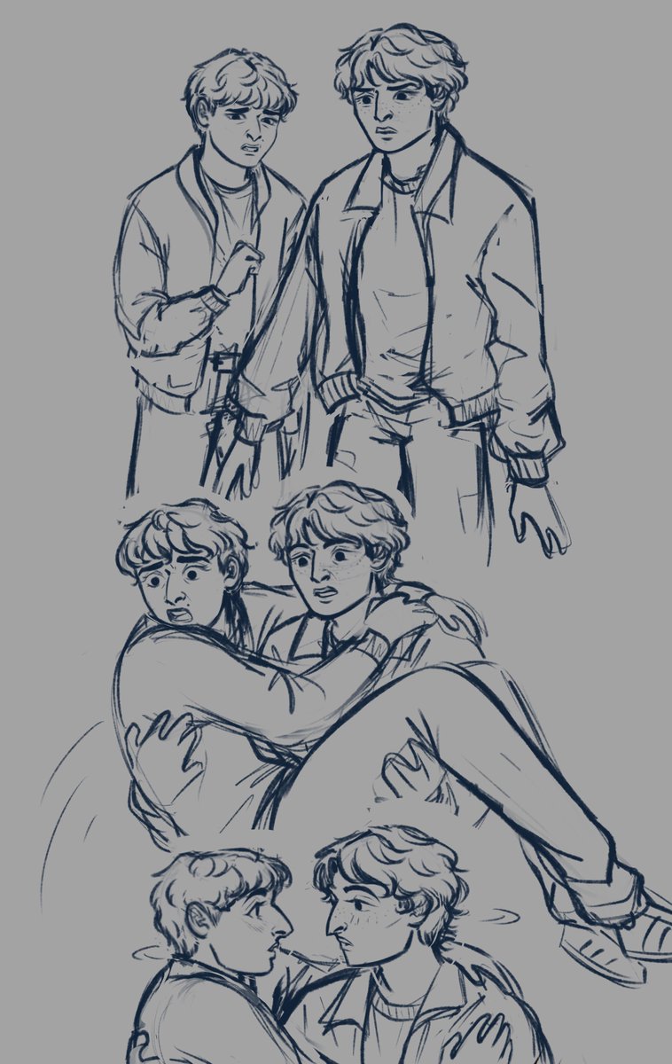 bbluesidess's tweet photo. sketches based on that one lego video from two months ago that I never posted #byler #bylerfanart https://t.co/ZWok5eScrR