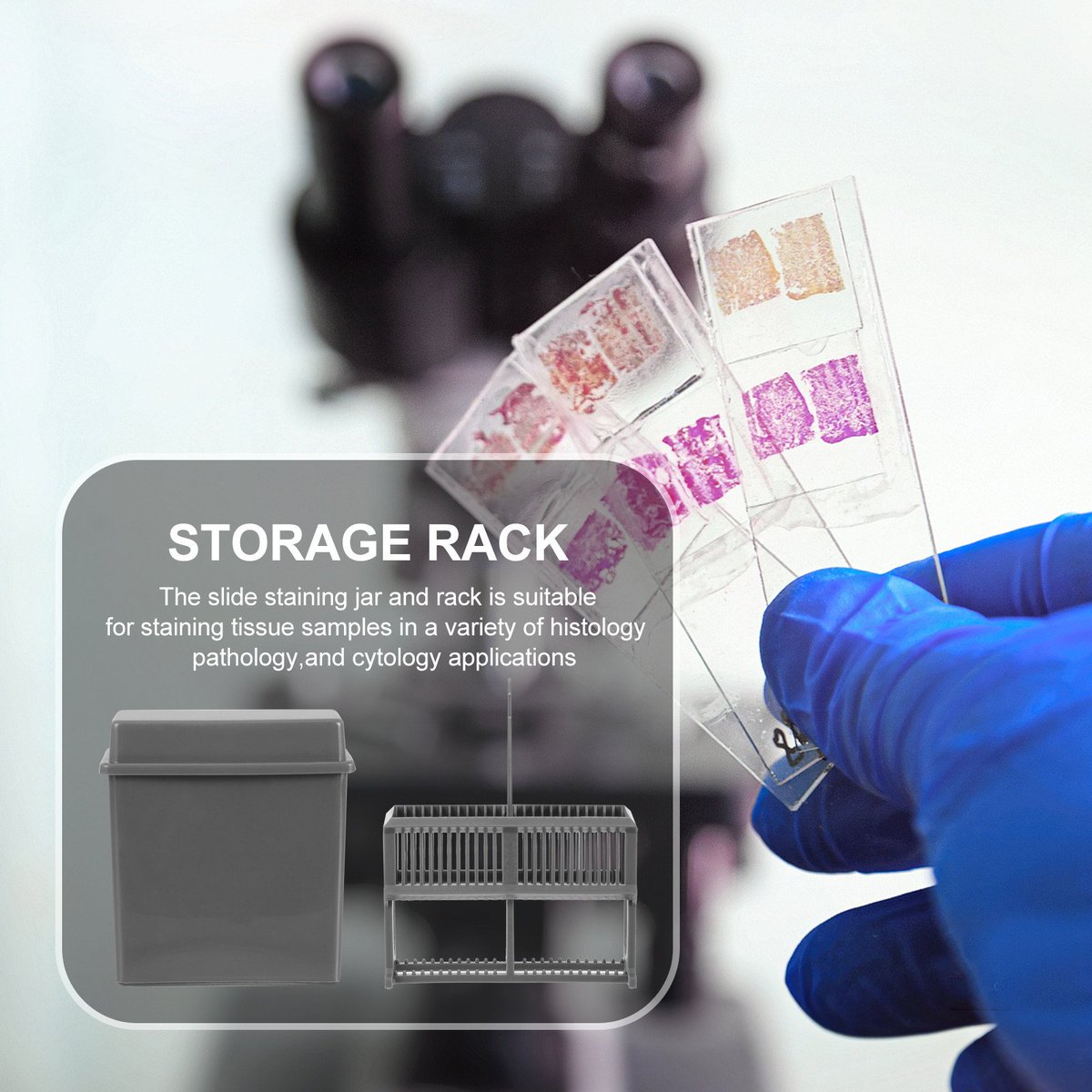 DelsonScientifi's tweet photo. The Didiseaon plastic microscope slide staining jar set features a sturdy grey 24-slot rack that neatly holds slides for efficient and organized staining procedures.

Contact /WhatsApp us now. +2348067219578 https://t.co/cVfTR6YbGm