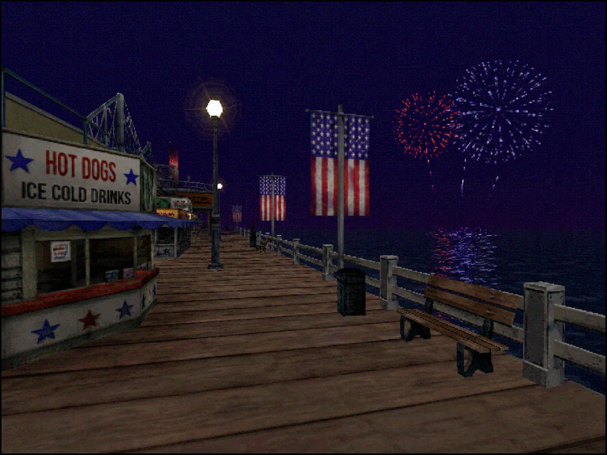 lostinlatencyX's tweet photo. Fourth of July memories from an old PS1/low poly game https://t.co/yQ2CAD1212