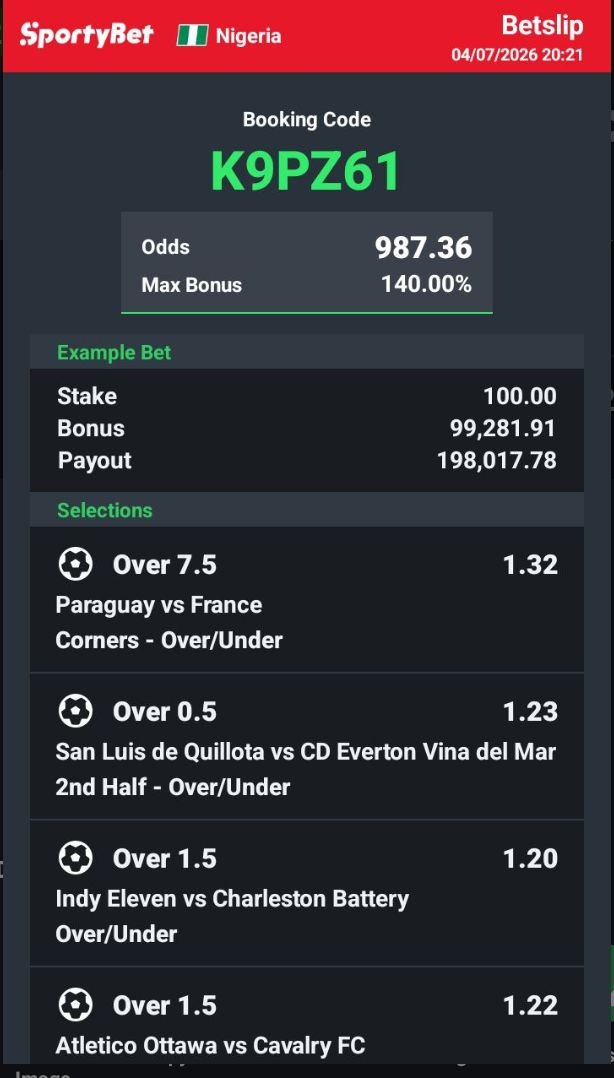 Grandaudit95's tweet photo. 1k Odd ➡️K9PZ61

Mixed sport 

Drop edit let's win ✍️✍️ https://t.co/azlEH5nrpX