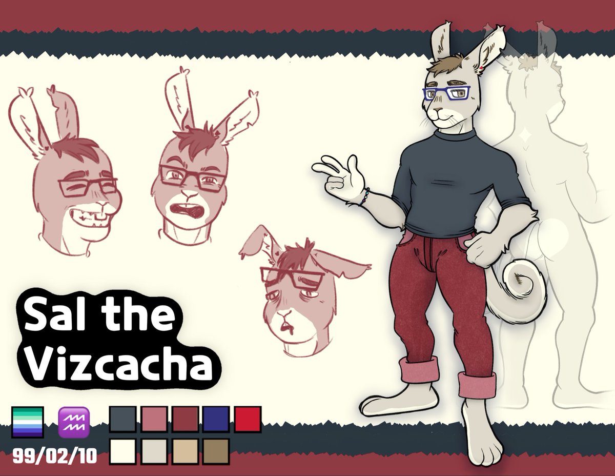 salt_450's tweet photo. Cambie mi #fursona, no me sentía muy representado así que cambie de oso a una vizcacha algo más centrado en mi país https://t.co/OdcWle7FUl