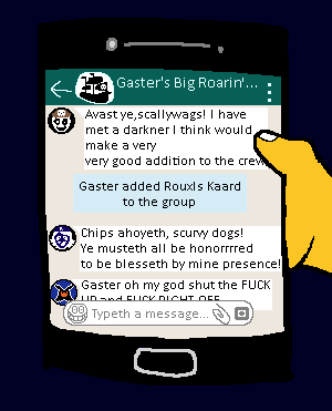 LilacNuss's tweet photo. Gaster invites a new member to his crew #deltarune https://t.co/q5F7IWExaq