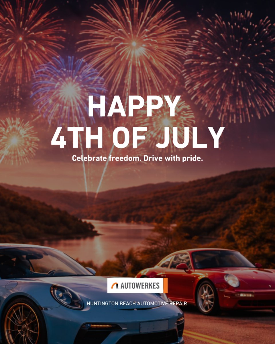 AutowerkesInc's tweet photo. Freedom, fun, and the open road. Happy 4th of July. Where are you cruising to this holiday weekend? #Autowerkes #porsche #bmw #mercedes #mini #service #IndependenceDay https://t.co/5VGsafICmV