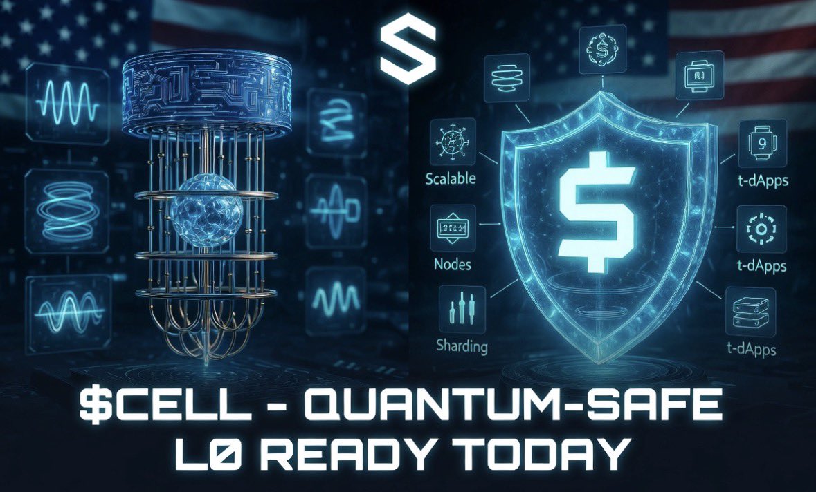 MarxMeterian's tweet photo. Why $CELL Could Be One of the Smartest Plays in the Coming #Quantum Narrative 👇

1) Quantum computing is accelerating fast. Google whitepapers, Trump executive orders, and major institutions are pushing timelines forward. Traditional signatures (ECDSA etc.) are at risk.
The anti-quantum narrative is heating up in the next months — and $CELL is already positioned perfectly.

2) $CELL is a Quantum-Safe Service-Oriented L0 Blockchain built from scratch in pure C.
•Post-quantum crypto (Dilithium, Falcon + more) with on-the-fly upgrades
•Dual-layer sharding + conditional txs for massive throughput & interoperability
•t-dApps that run on ANY hardware (mainframes to smart fridges)
Future-proof infrastructure, not hype.

3) Ridiculous valuation Still micro-cap (~$1-2M) despite:
•Live wallet with DEX integration
•Bridge & explorer
•Active staking
•Constant Gitlab commits (node/SDK/UI updates as of June/July 2026)
•Doxxed team (CEO Dmitry Gerasimov + full public team) with regular AMAs

4) Strong utility + ecosystem $CELL powers gas fees, staking, masternodes, services & liquidity. Ecosystem growing with real delivery (no vaporware). Open-source on Gitlab — real devs shipping.
Community on X is calling it “Noah’s Ark for Web3” against the quantum tide.

5) Why now? Quantum threats are no longer sci-fi. Chains are starting to announce post-quantum roadmaps, but Cellframe has been building it for years.
Low cap + real tech + timing = massive asymmetry.

Only at 0.042 usd now but 0.5/1 usd are coming in any time 🕰️ 🎯 

Site: https://t.co/hjWBejih4H Team: https://t.co/wcULhW6PJZ Gitlab: https://t.co/sWRzWC7HGT

@cellframenet 💎