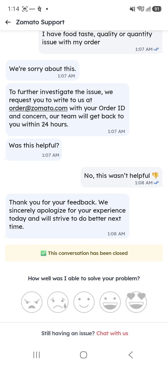 Princer47248006's tweet photo. @zomato @jagograhakjago simply guys boycot zomato third class app an pathentic service  dont use zomato previosuly iam using swiggy far far better from zomato i must say or else use swish top clasd service but dont fraud zomato @jagograhakjago https://t.co/tnvYsGfuy2