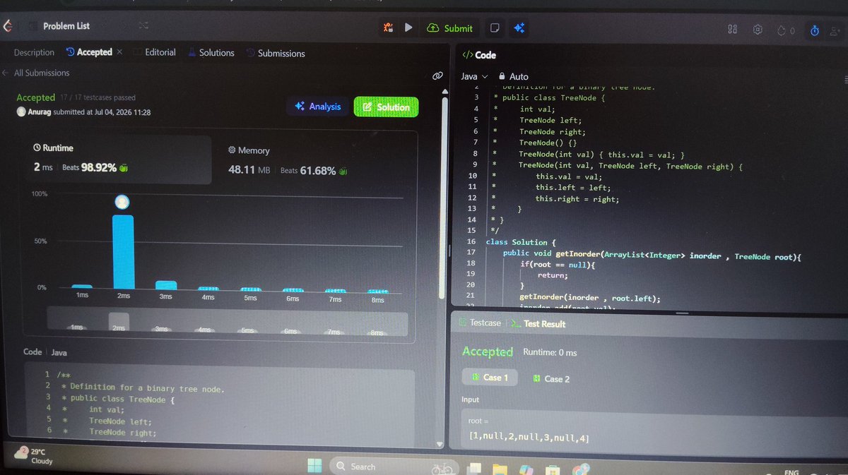 PlacementDiary's tweet photo. Day 150
DSA:
- Solved 1 LeetCode problem
- Array questions revision
Aptitude:
- Advanced Quant lecture
Academics:
- Semester subject preparation
#Day150 #LearningInPublic #Consistency #NoZeroDay https://t.co/HomPqyJQXV