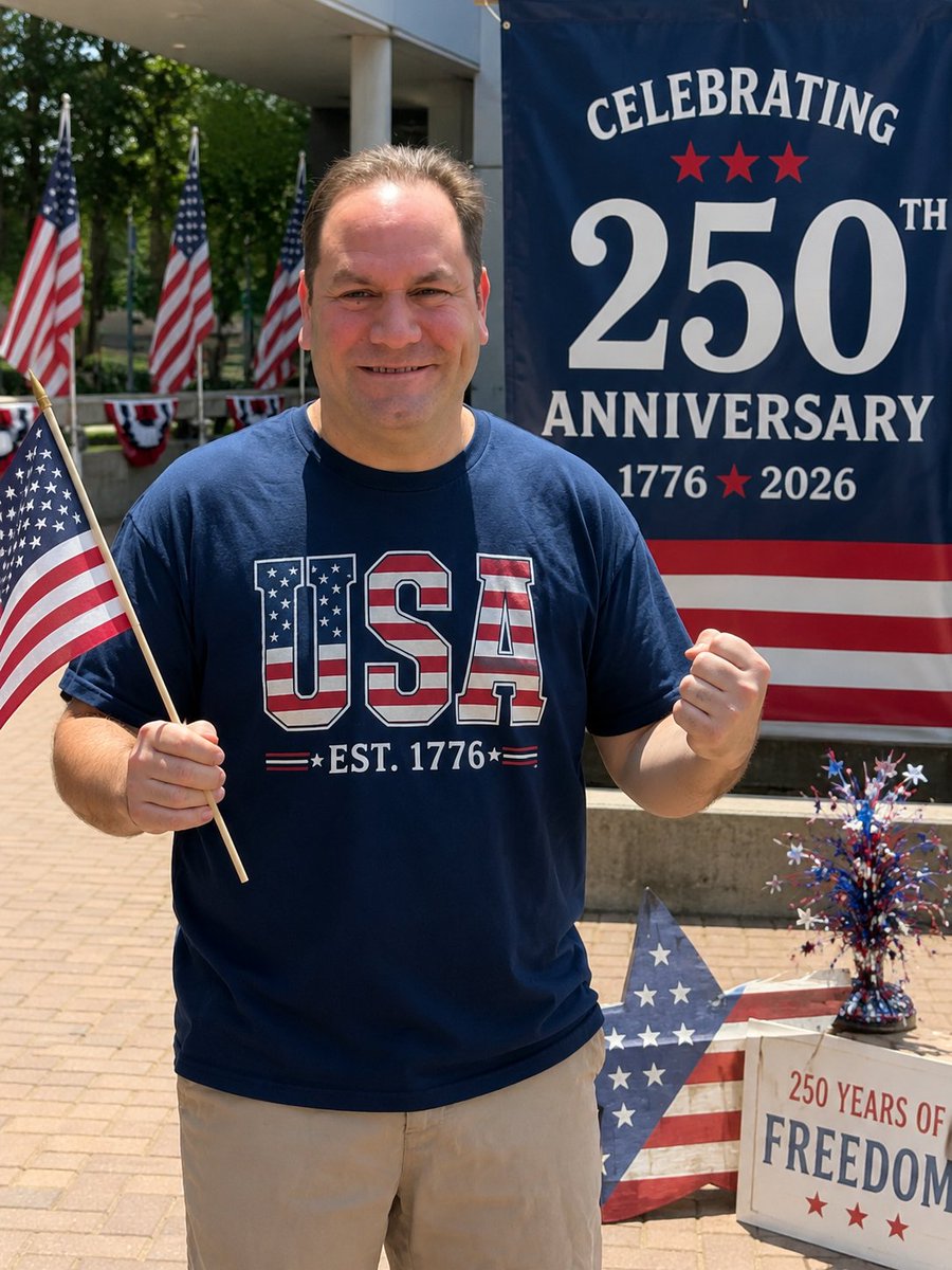 mitchcohen56's tweet photo. Happy 250th Anniversary, America. I plan to see you at the 300th too! God Bless America! Happy 4th of July! #4thofJuly #america #happyanniversaryamerica https://t.co/qs8tntOydL
