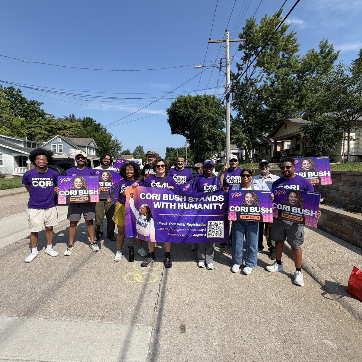 CoriBush's tweet photo. Happy 4th, St. Louis!

250 years after America’s founding, we’re still fighting to become the country that we know we can be.

We can fulfill the promise of liberty and justice for all— but it will take a movement of people ready to change the nation for the better.

We know that we can deliver Medicare for all, an end to wars overseas, and an economy that’s not rigged against everyday people.

In the final month of our election, let’s come together to advance that movement, and show MAGA, billionaires, and powerful lobbies that they don’t decide what kind of country we can be.

We have a choice, St. Louis. Choose progress today.  And choose me as your fighter on Aug. 4th.