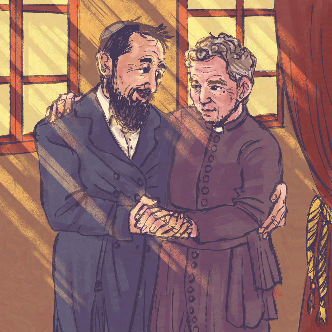 910cts's tweet photo. and round 2 of happy pitt day to my rabbot enjoyers! here's a second piece I drew after a prompt I picked from an event hosted by fellow rabbot lovers~ 💖
rabbi Robby x father Jack (a.k.a. the closest I can get to a Conclave AU 😳) https://t.co/Mn6xJntDJq