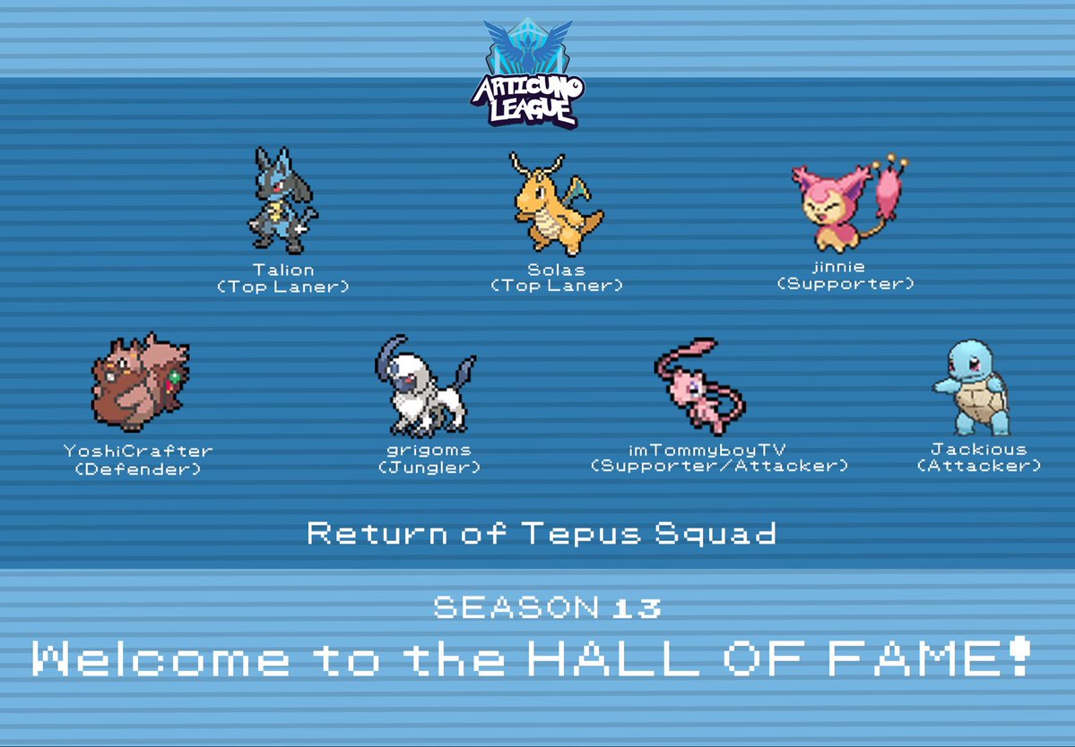 0megaUNITE's tweet photo. hall of fame design for @ArticunoLeague! cheers to a great season ❄️🥳

#PokemonUNITE #Artist https://t.co/Vh5sQddI3q