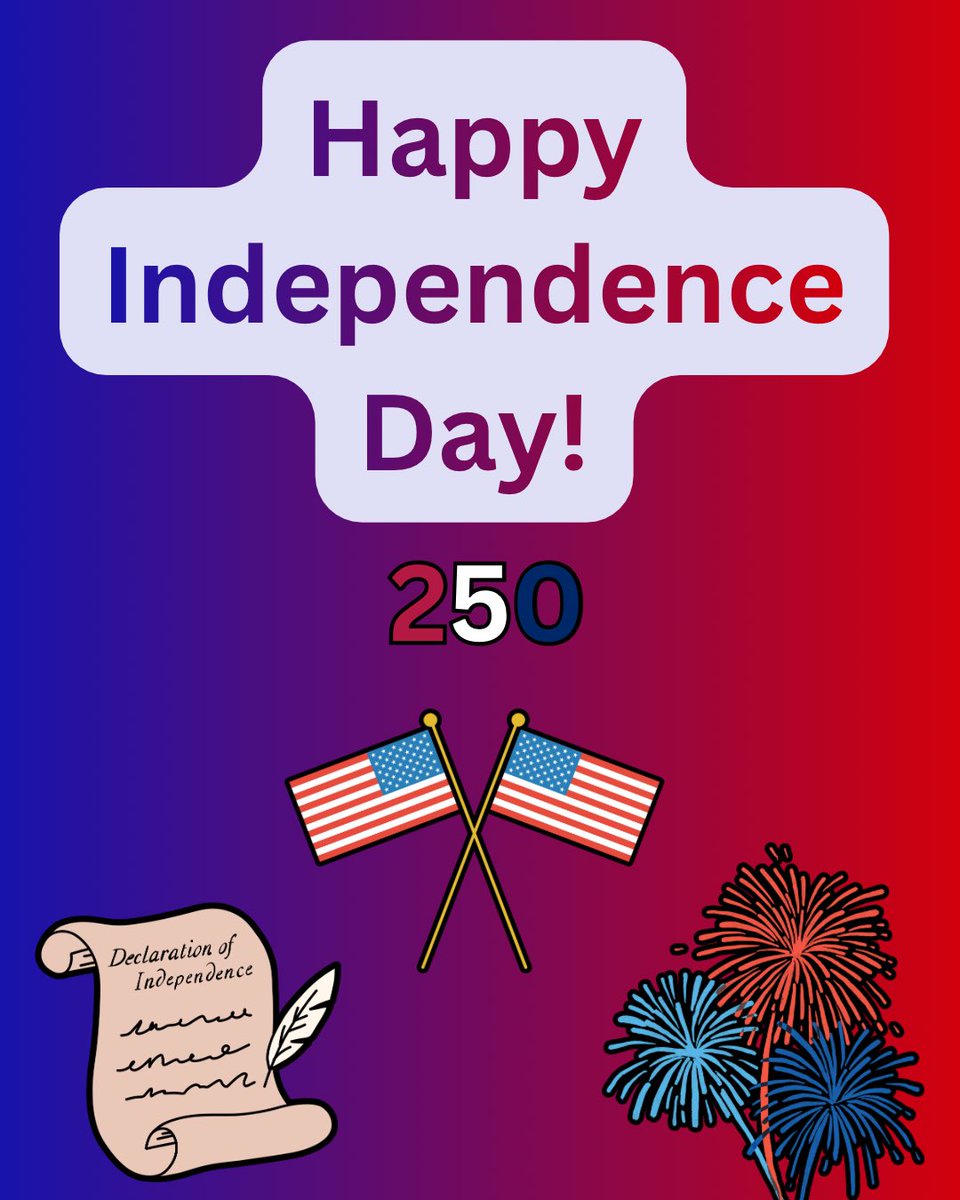 USPolitcsHQ's tweet photo. Happy Independence Day! 🇺🇸🎆
#IndepdenceDay | #America250 https://t.co/1N7XEh2fC9